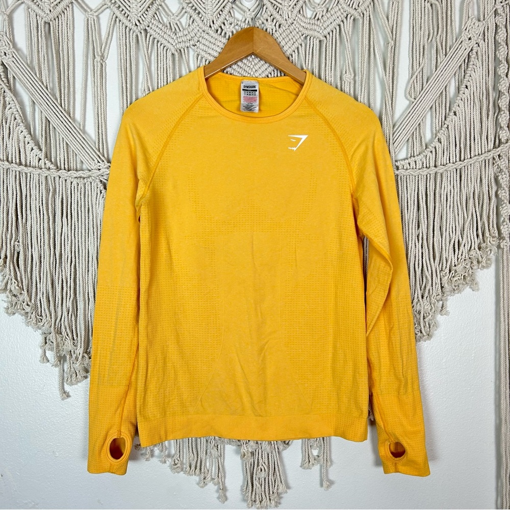 Gymshark Yellow Mark Seamless Long Sleeve Top Size XXL